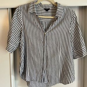 J CREW blue and white stripe button down